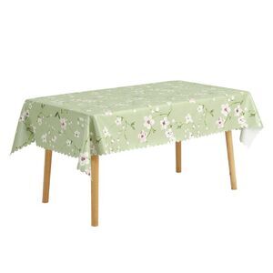 Vinyl Tablecloth Waterproof Oil Spill Proof Table Cover 55x71 Inch Pink Flower